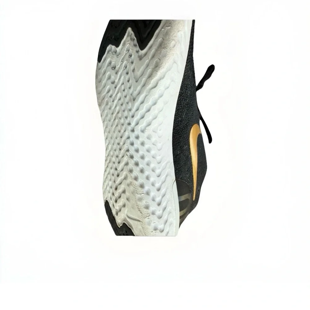 Nike Epic React Women’s Size 8.5 Running Shoes Black Gold Mesh Sneakers VGUC - Picture 9 of 10